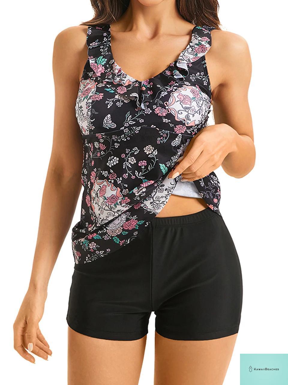 High Waist Floral Tankini Swimwear Set