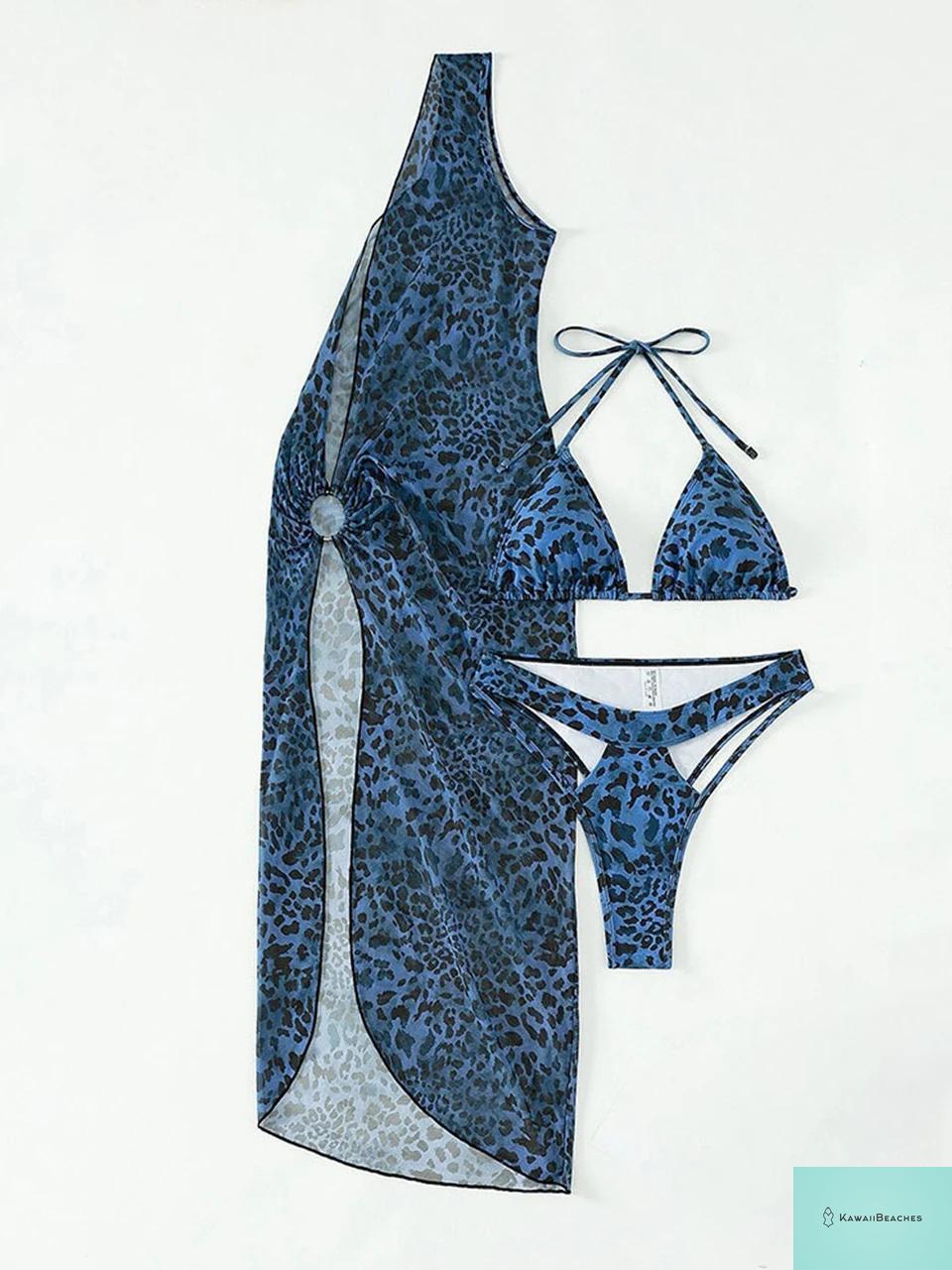 Leopard Print Cut Out Bikini Set