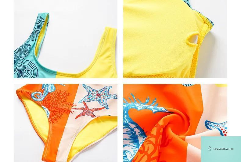 Womens Floral Lace Up Swimsuit