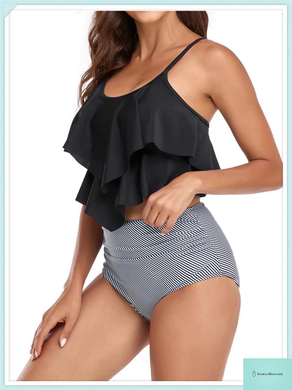 Ruffle Floral High Waist Bikini