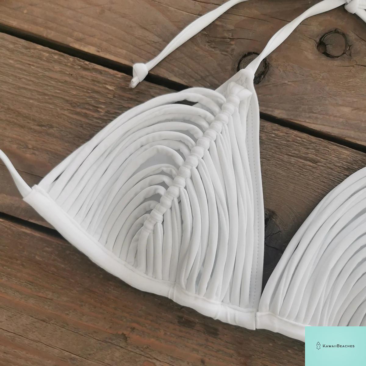 Kawaii Stripes Lace-Up Brazilian Bikini Set