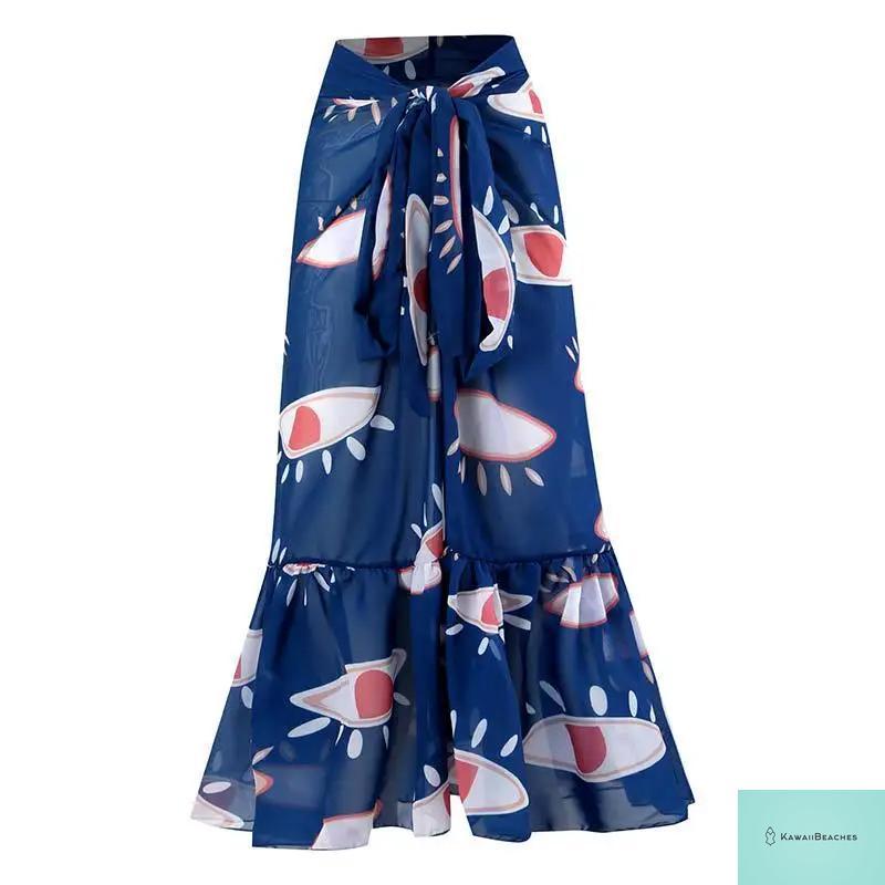 Kawaii Retro Print Beach Dress Cover-Up