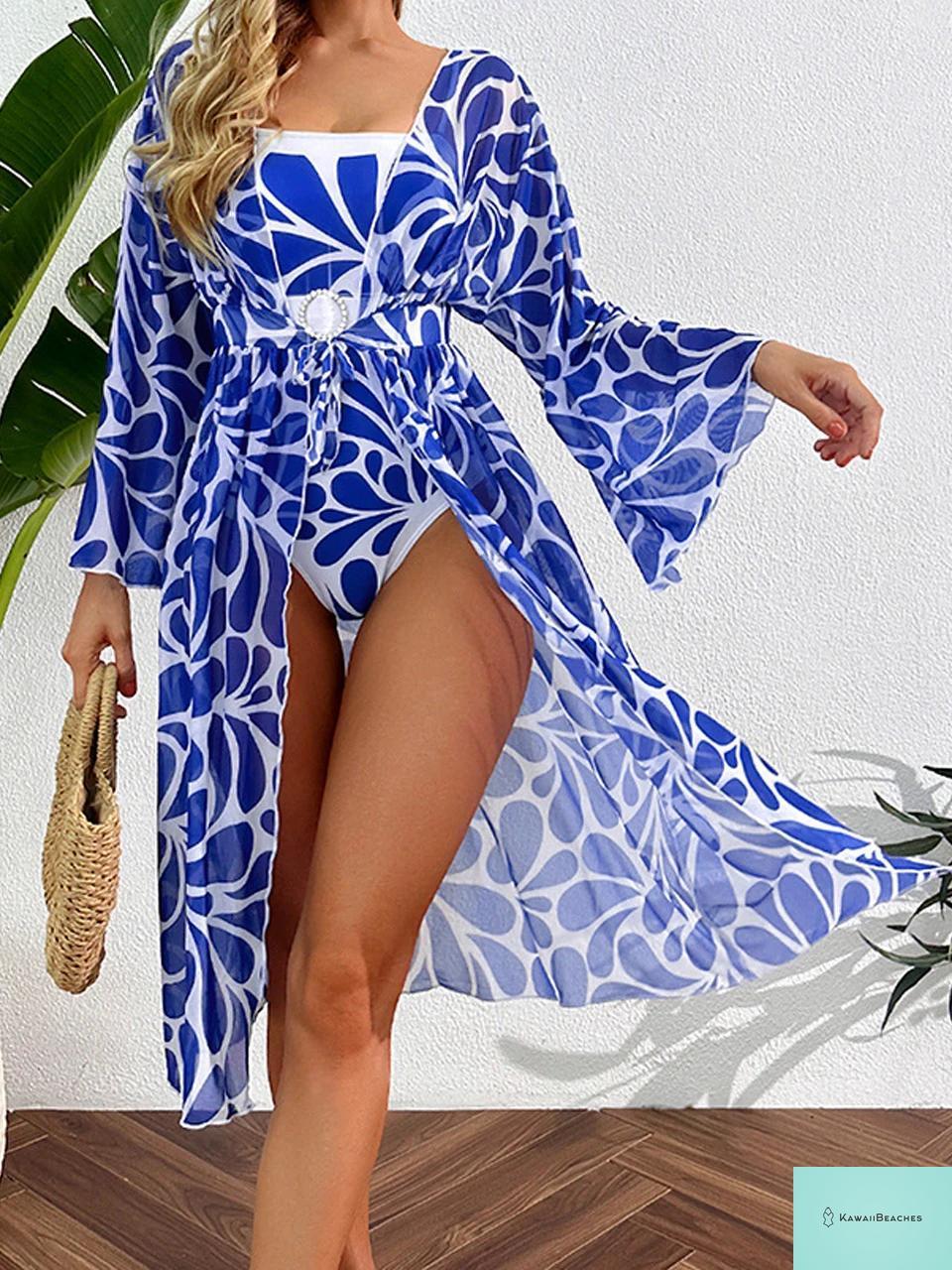 Sexy Monokini Swimsuit with Kimono Cover