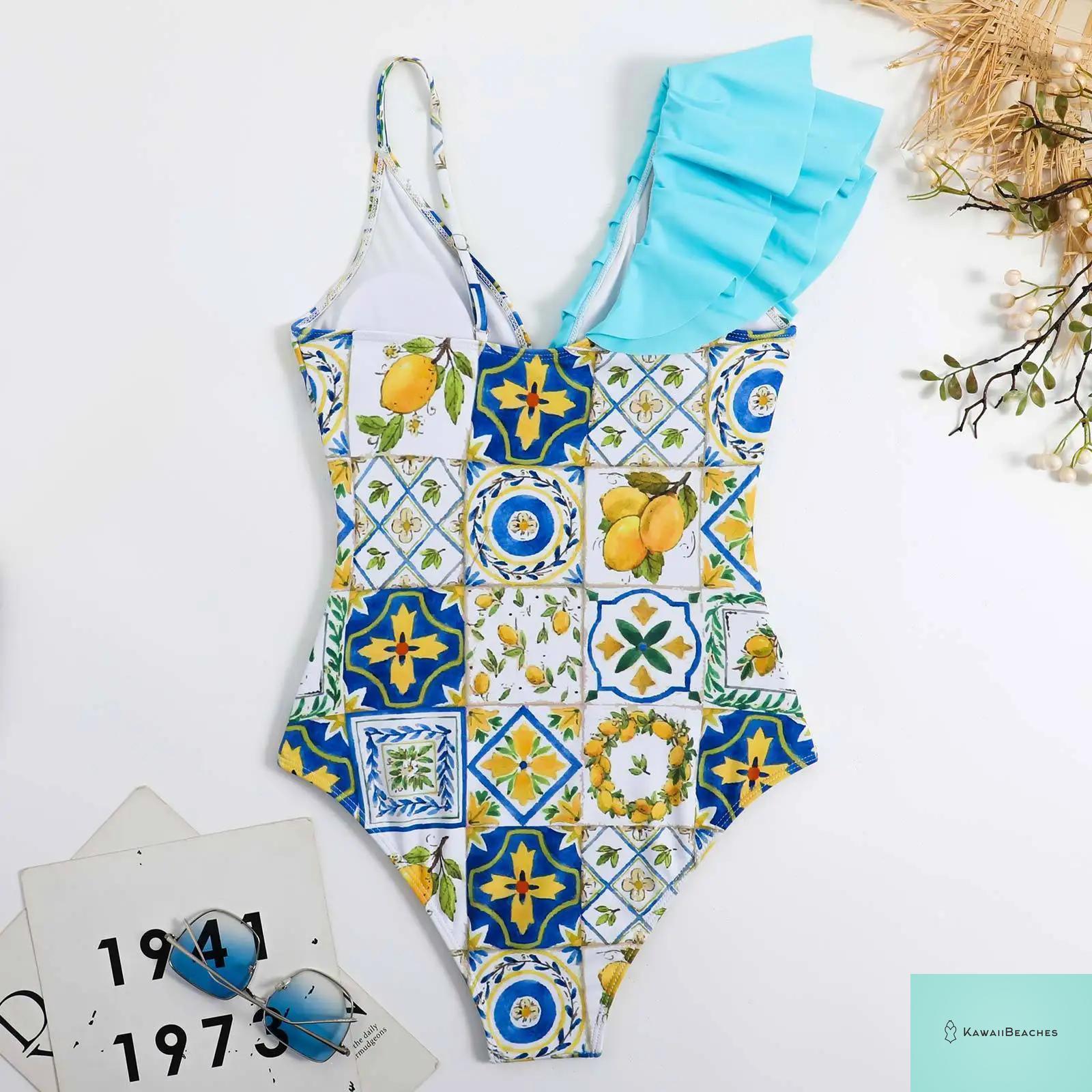 Floral Ruffle Push Up Bikini Set