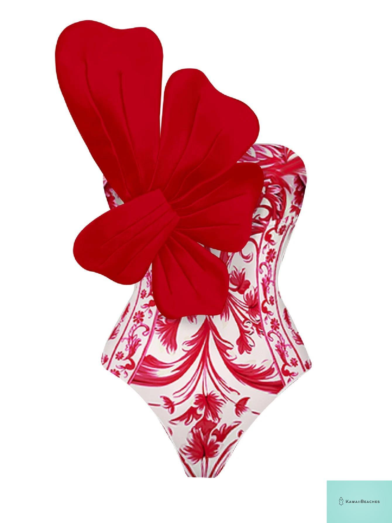 Floral Ruffle Push Up One Piece Swimsuit