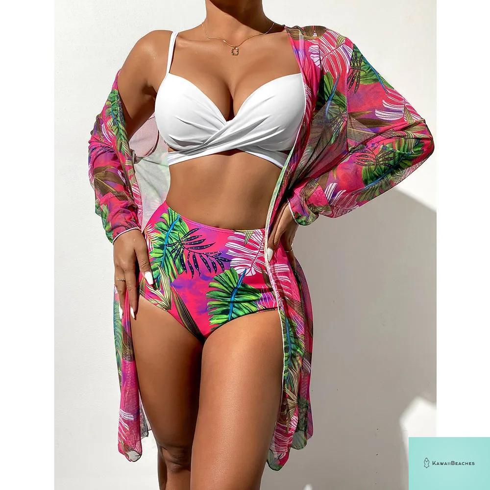 Womens 3 Piece Long Sleeve Swimsuit