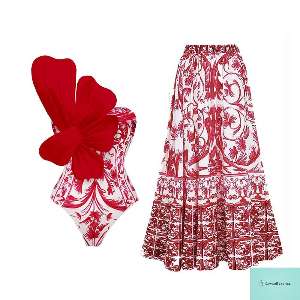 Floral Ruffle Push Up One Piece Swimsuit