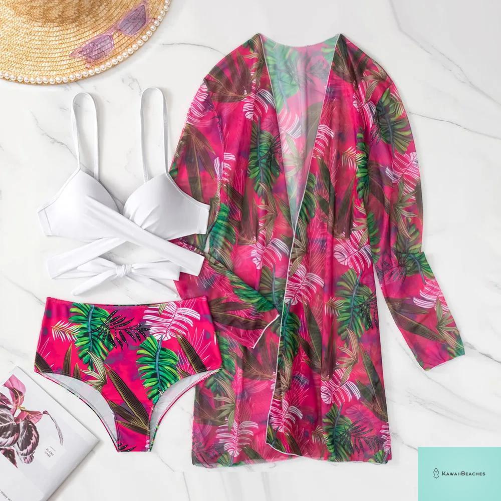 Womens 3 Piece Long Sleeve Swimsuit