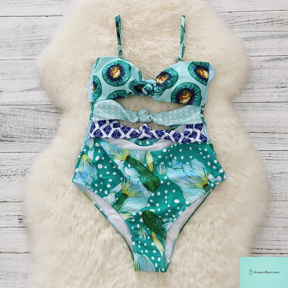 Kawaii Vintage Floral One Piece Swimsuit