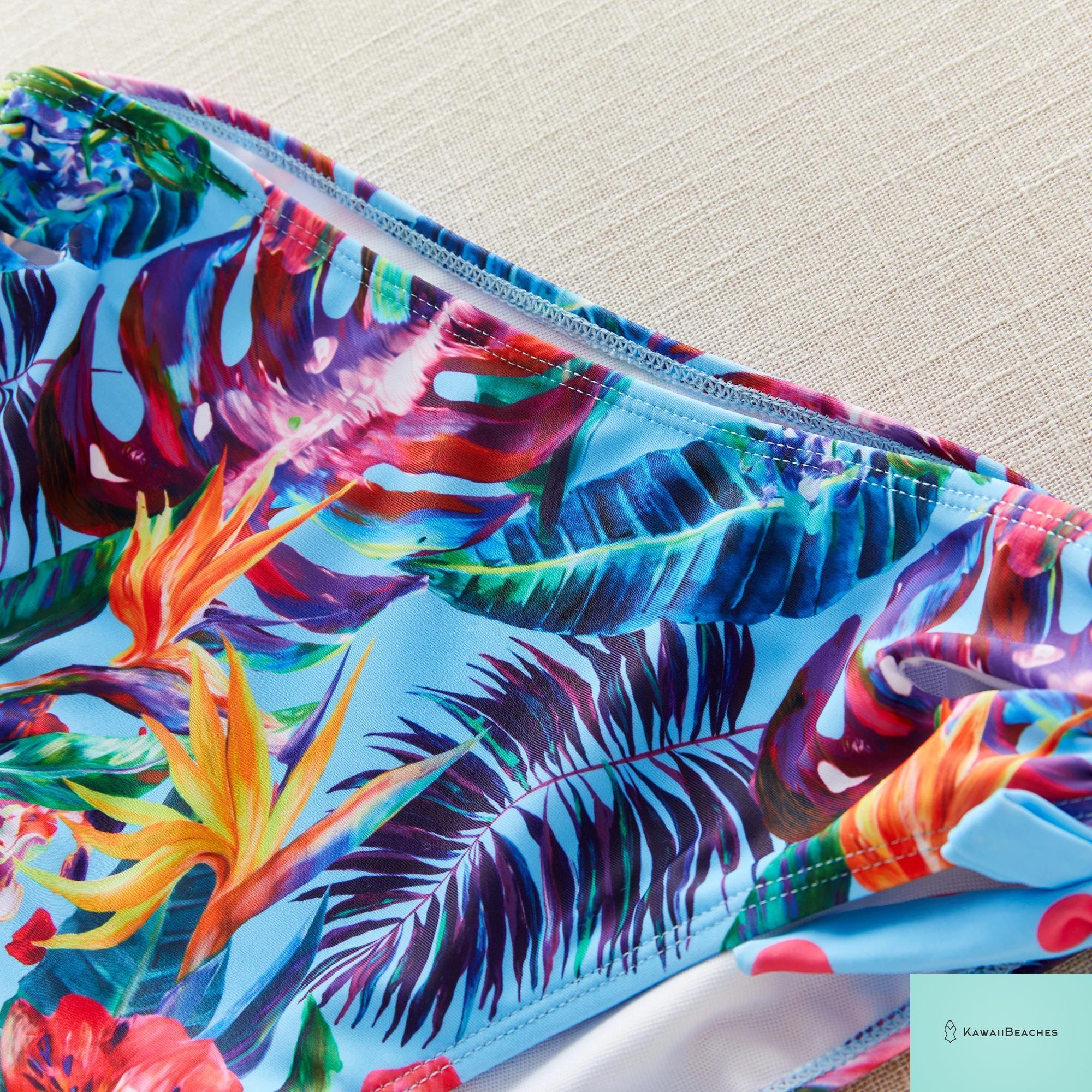 Floral Printed High Waist Bandage Bikini Set