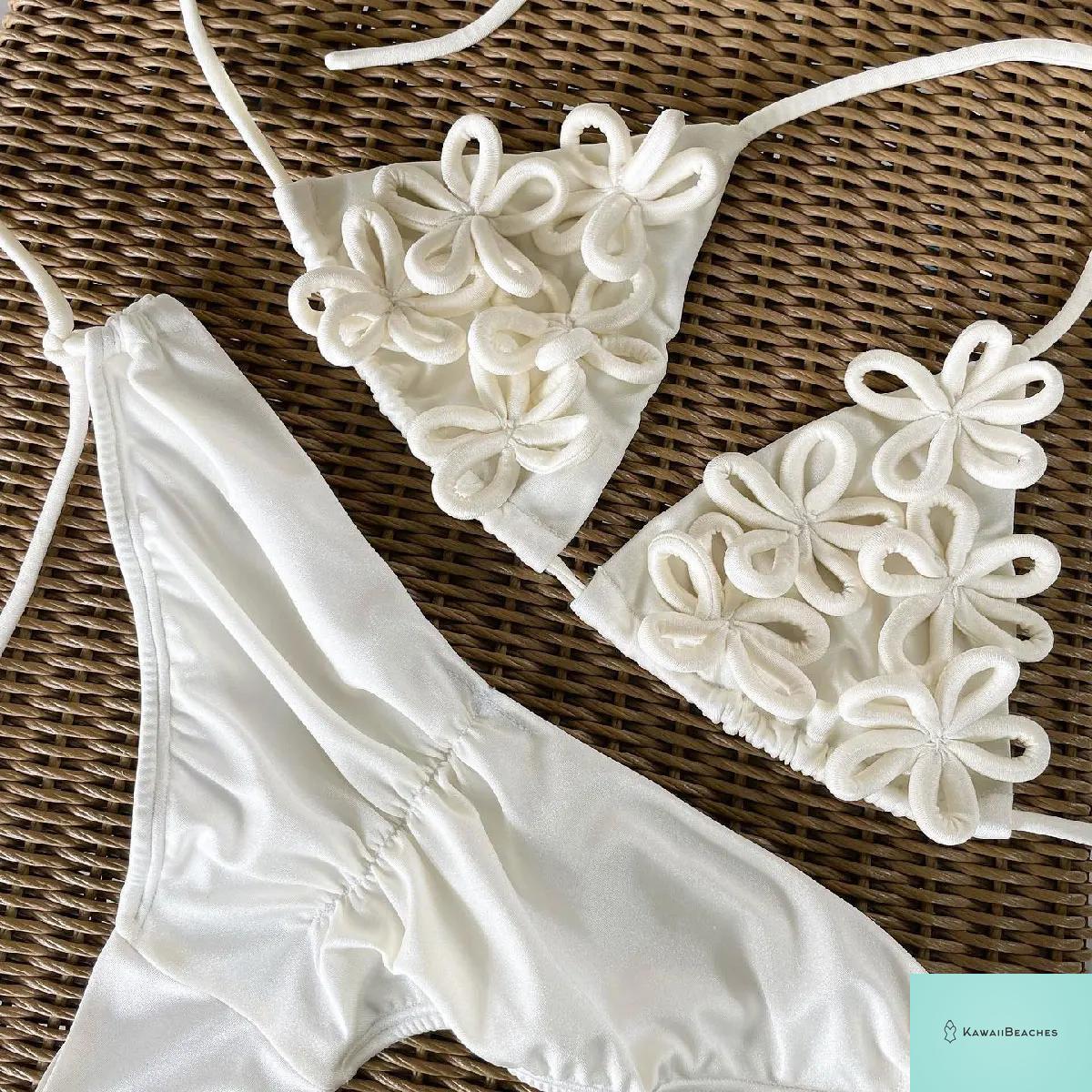 Kawaii Stripes Lace-Up Brazilian Bikini Set