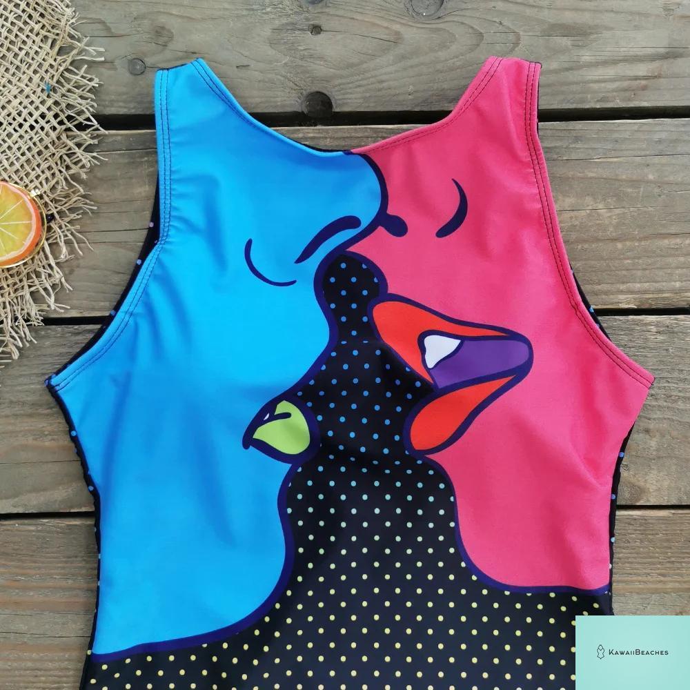 Womens Floral Lace Up Swimsuit