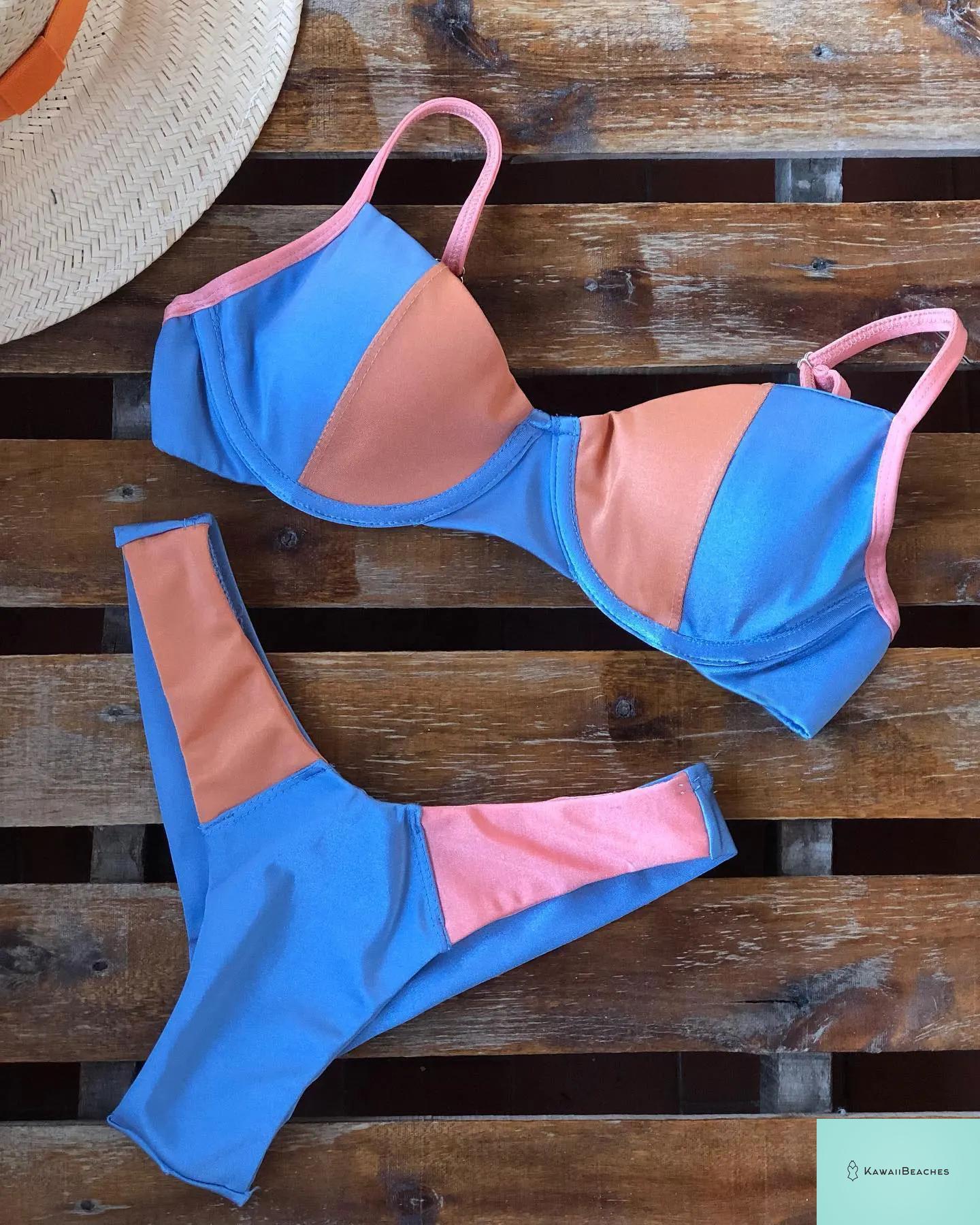 High Waist Golden Print Brazilian Bikini Set