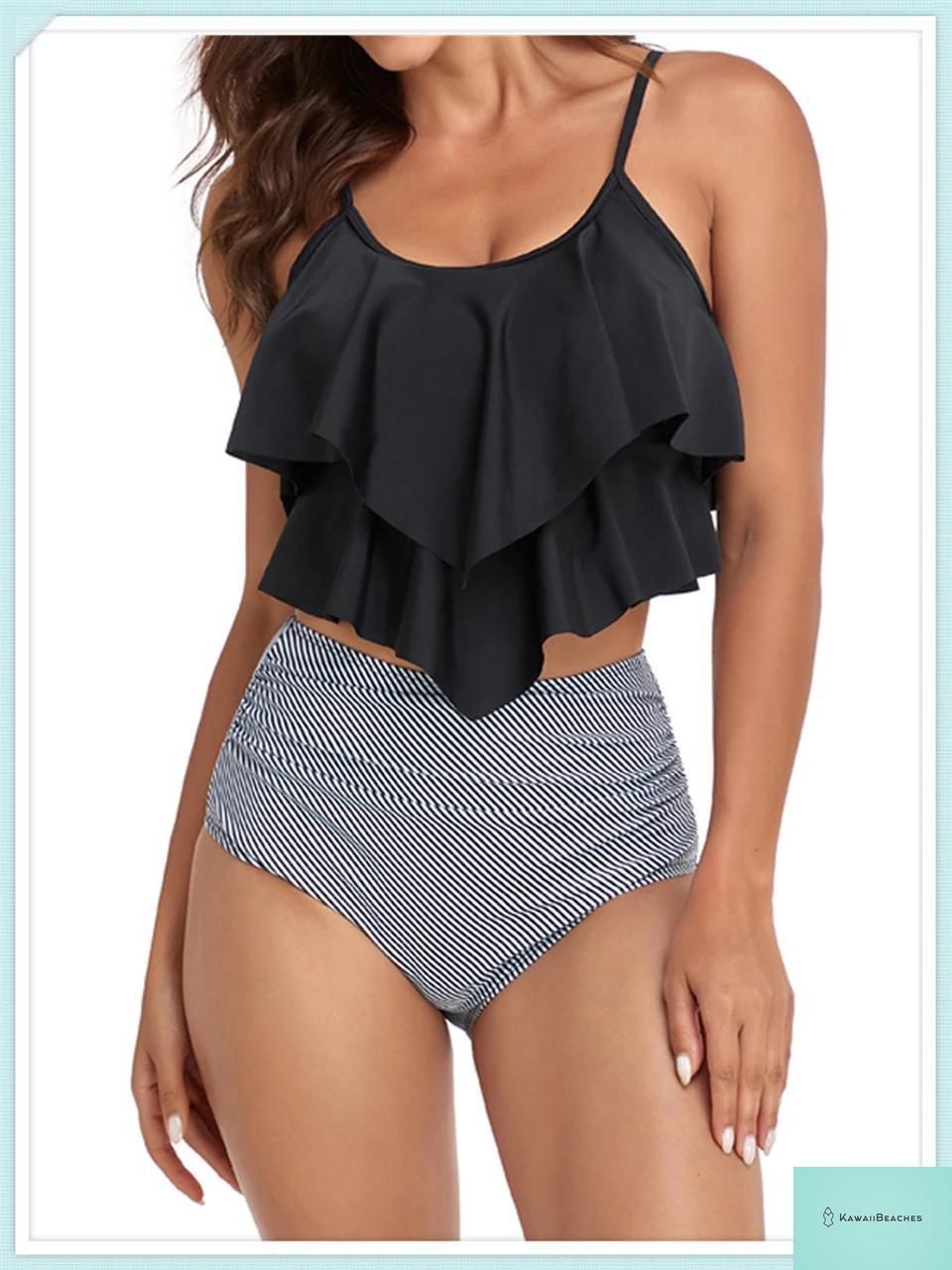 Ruffle Floral High Waist Bikini