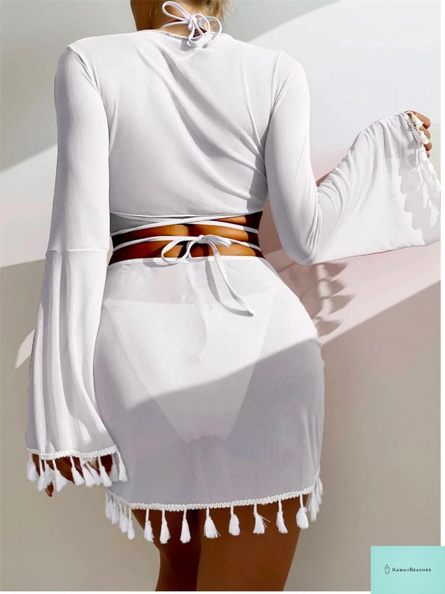 Womens Solid Halter Bikini Swimwear Set