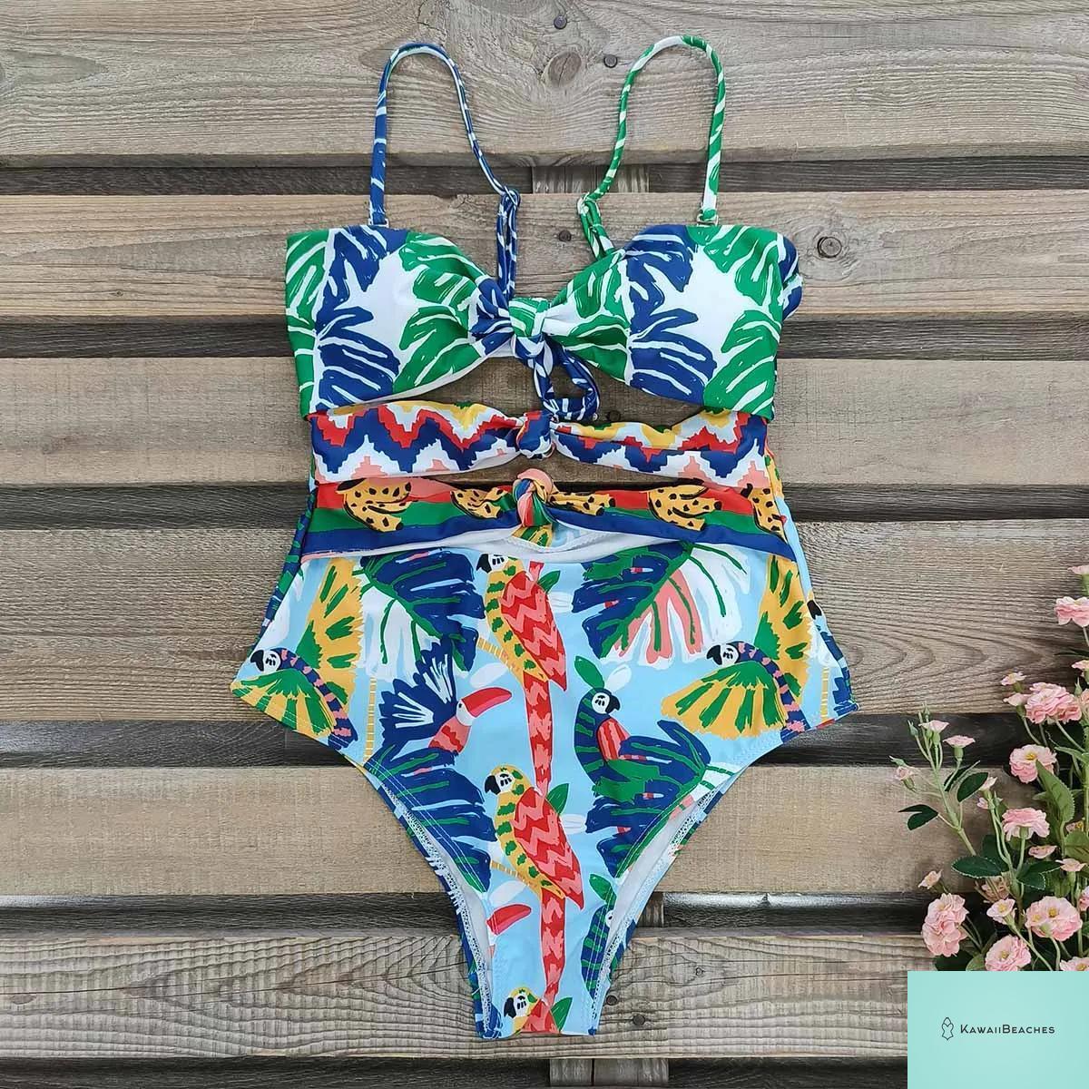 Kawaii Vintage Floral One Piece Swimsuit