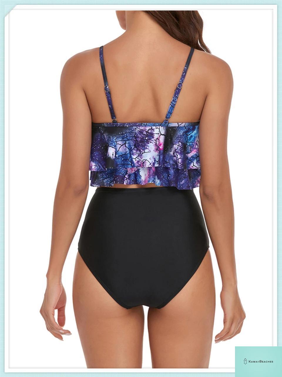 Ruffle Floral High Waist Bikini