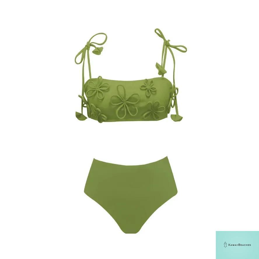 Kawaii Stripes Lace-Up Brazilian Bikini Set