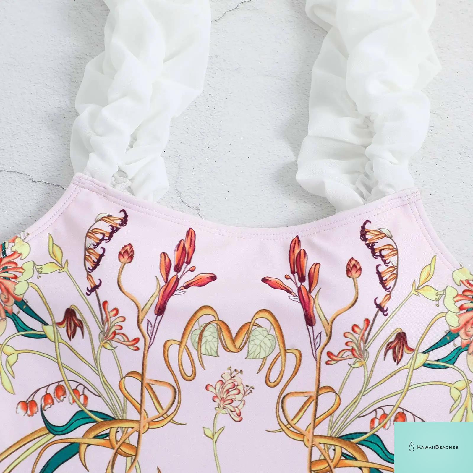 Floral Ruffle Push Up Bikini Set