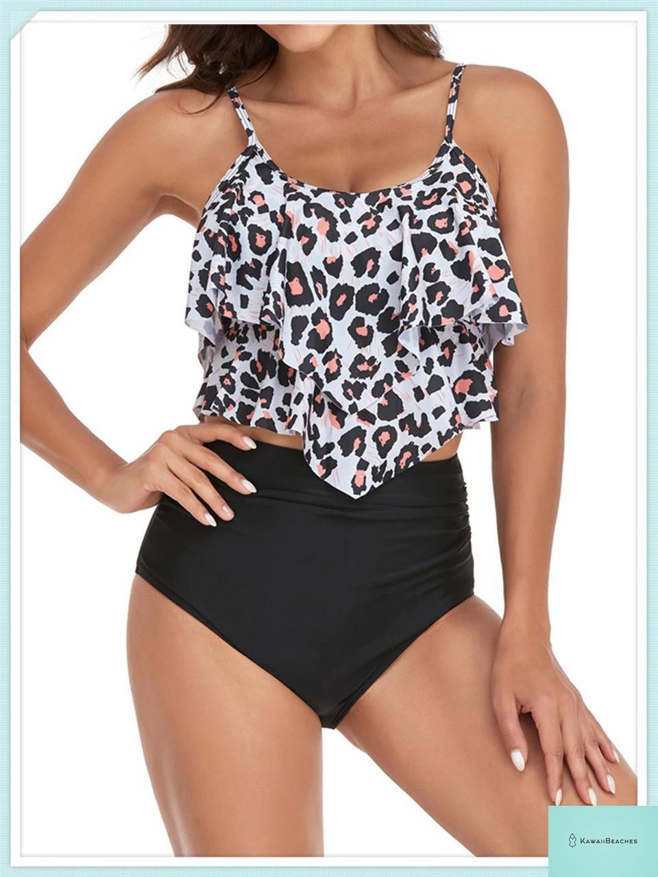 Ruffle Floral High Waist Bikini