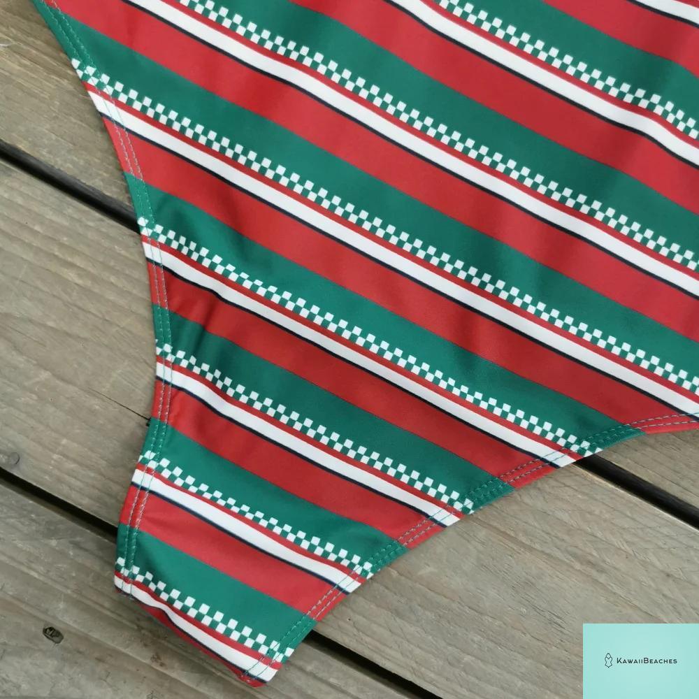 Striped Tropical Monokini Swimsuit for Women