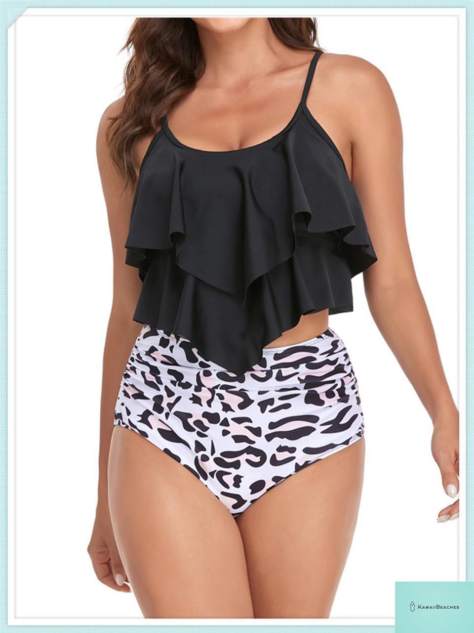 Ruffle Floral High Waist Bikini