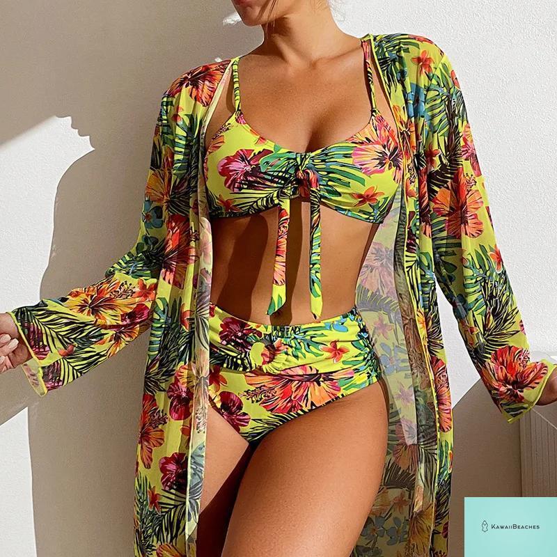 Womens 3 Piece Long Sleeve Swimsuit