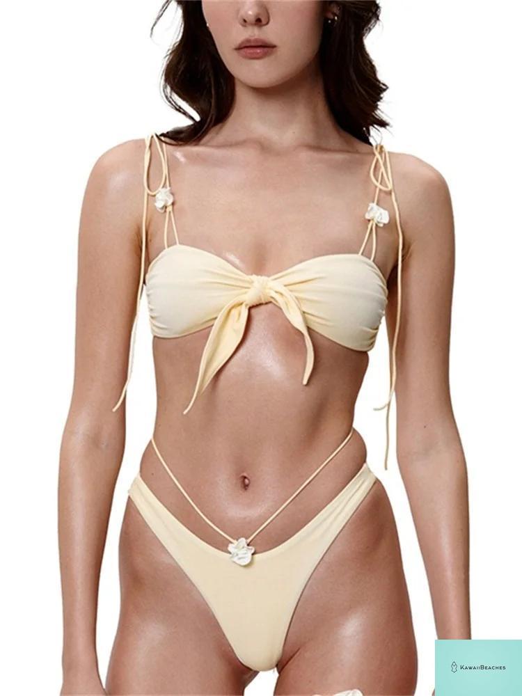Floral Bandage Bikini Swimwear Set