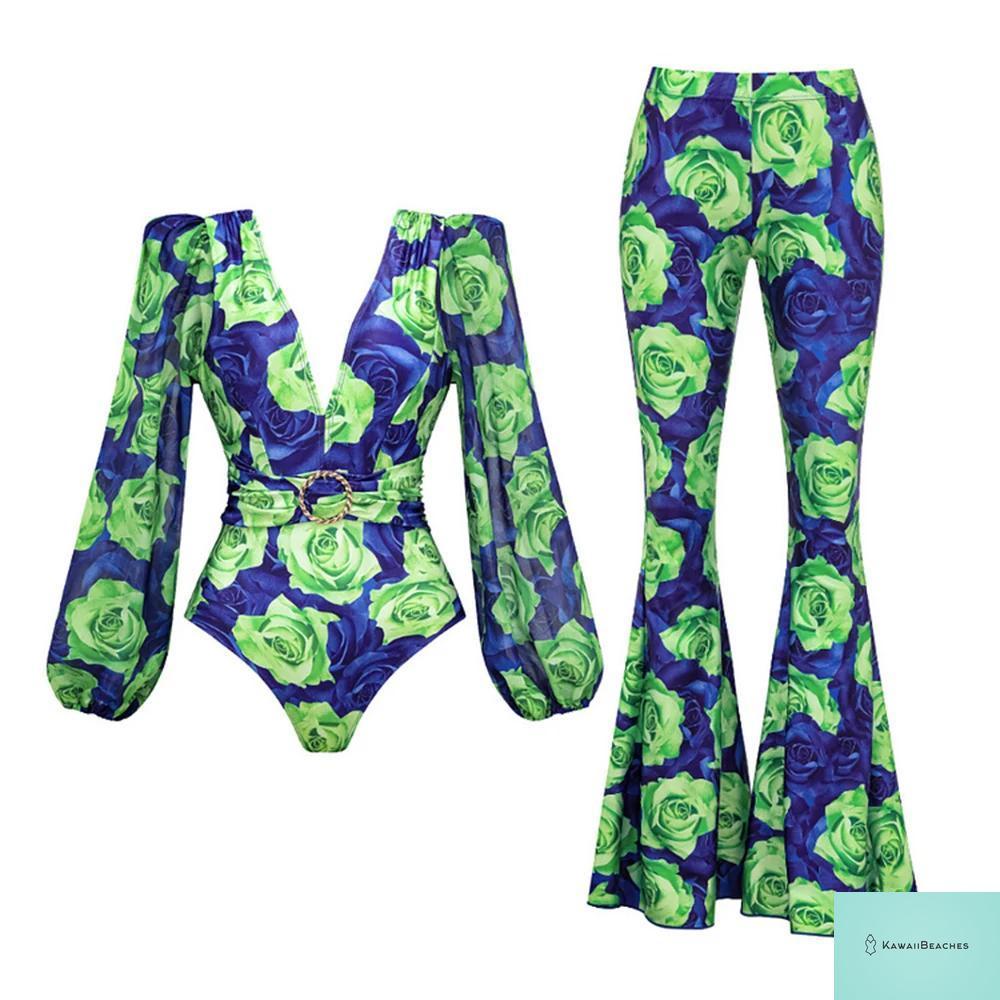 Floral Ruffle Push-Up One-Piece Swimsuit