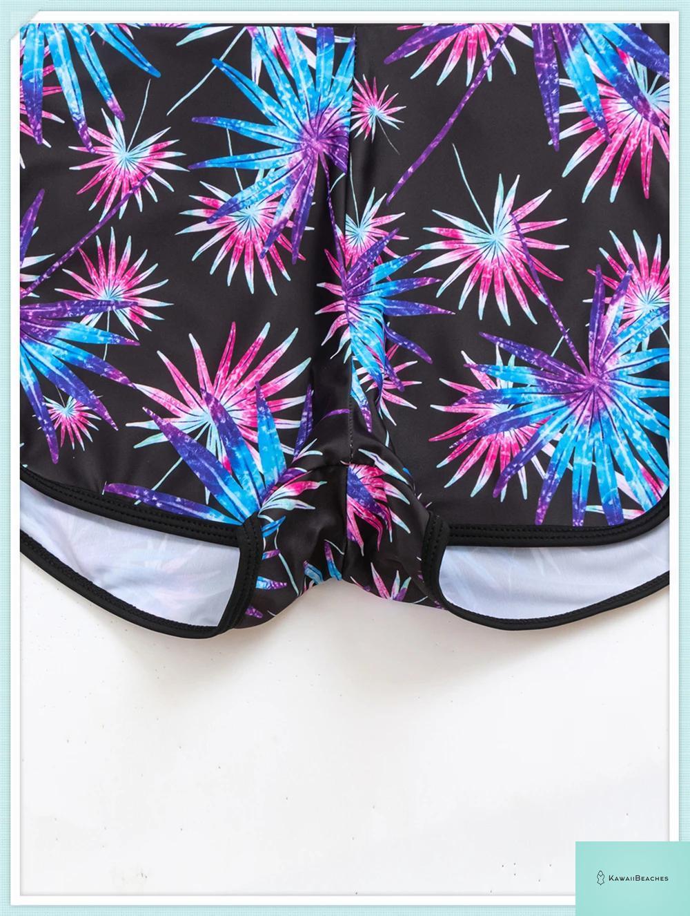 Tropical Long Sleeve Rashguard Swimsuit