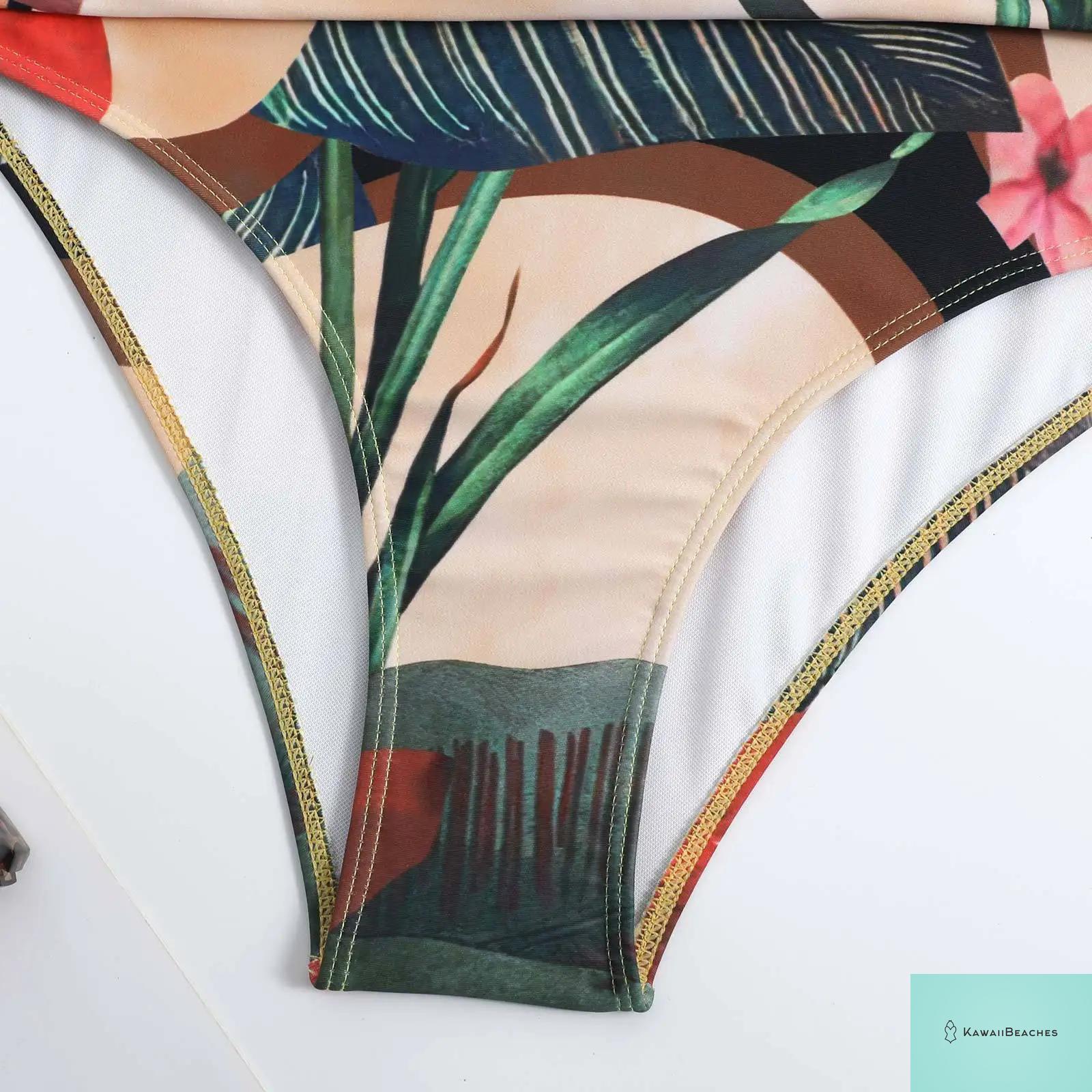 Floral Ruffle Push Up Bikini Set