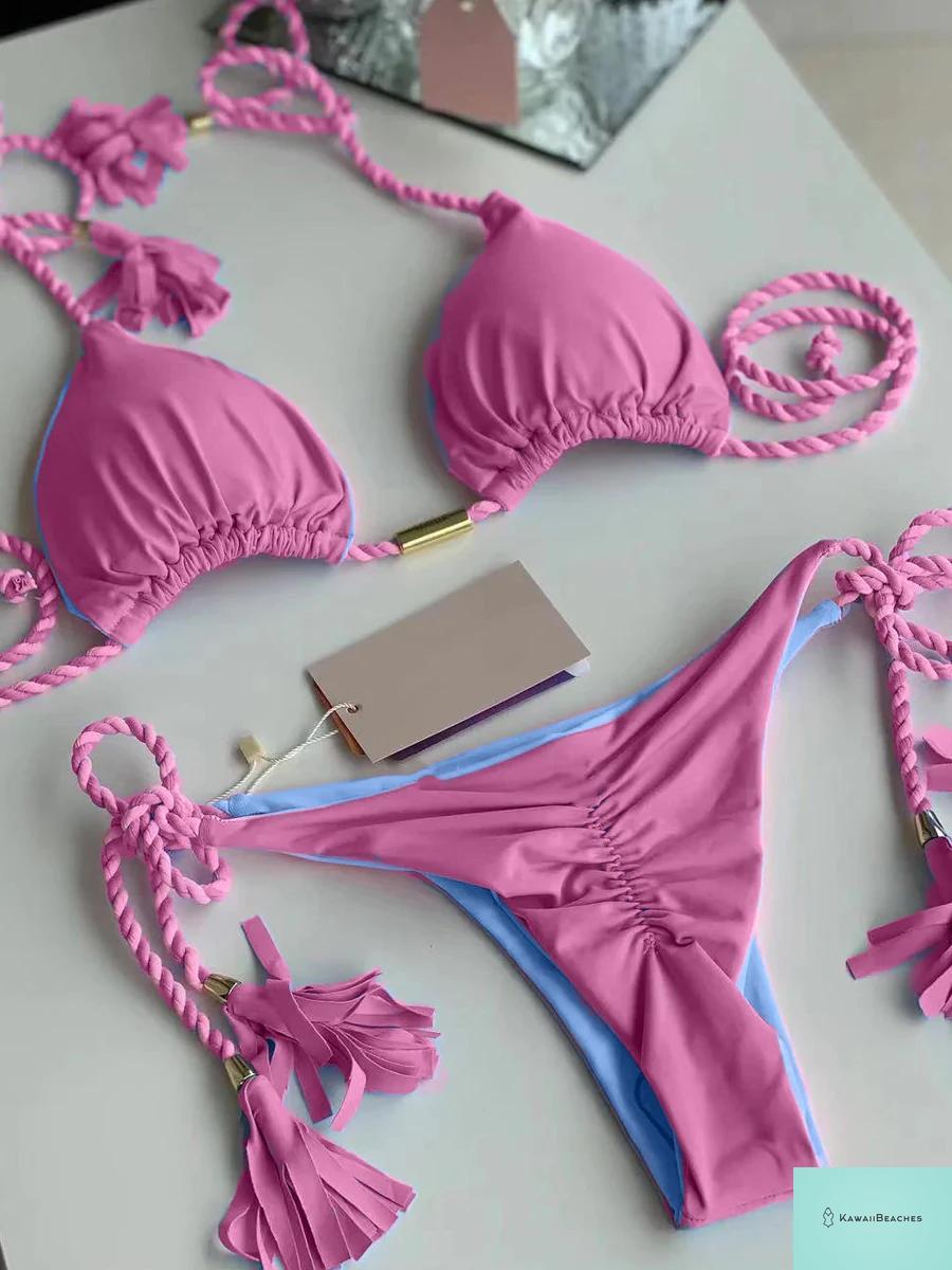 Kawaii Triangle String Bikini Swimsuit