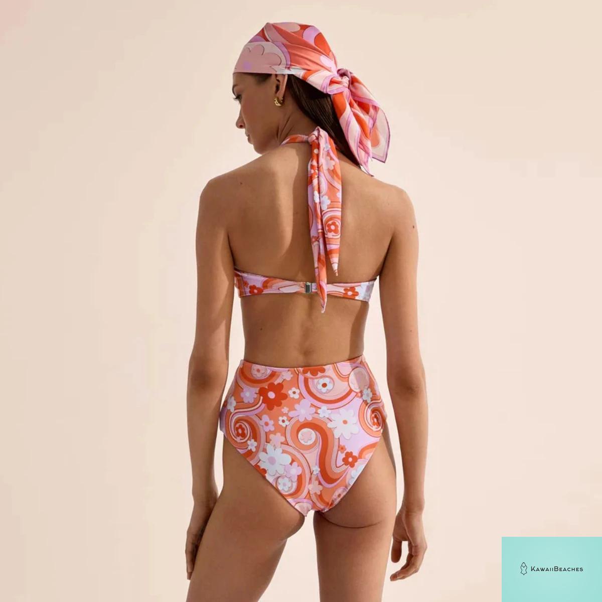 Kawaii Vintage Floral One Piece Swimsuit