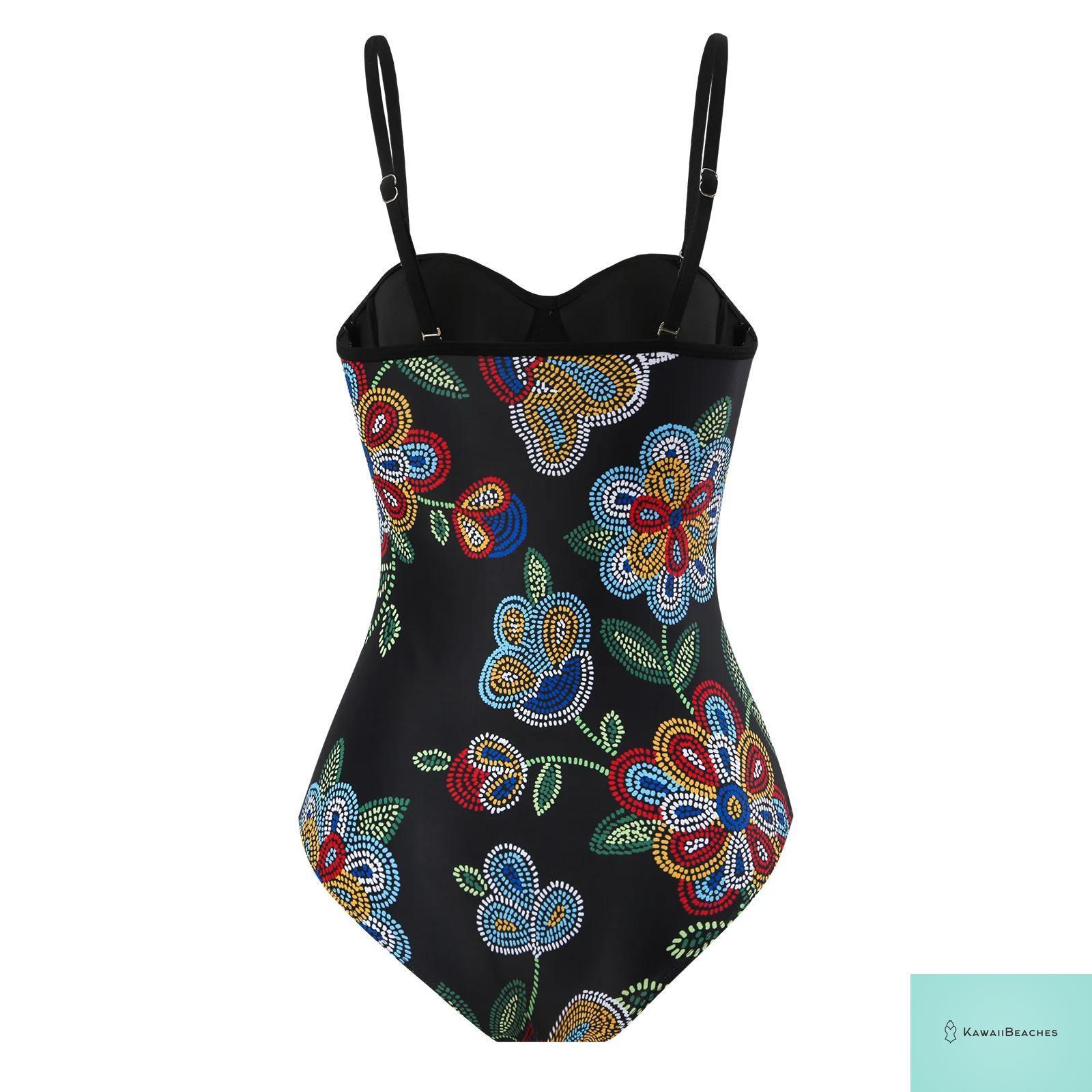 Floral Ruffle Push Up Bikini Set