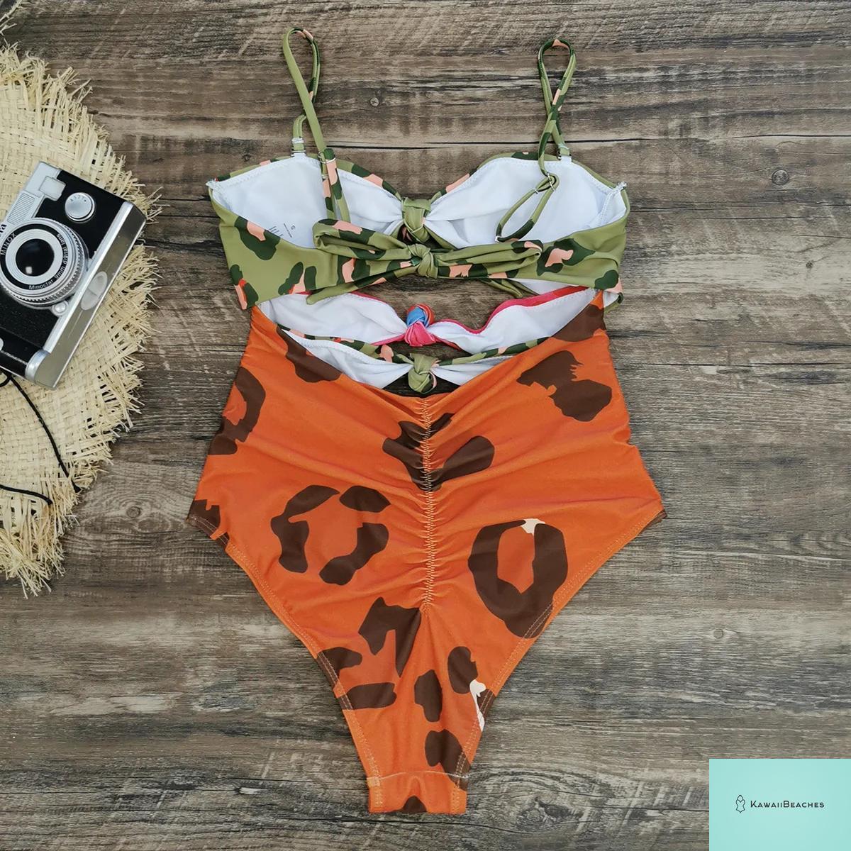 Kawaii Vintage Floral One Piece Swimsuit