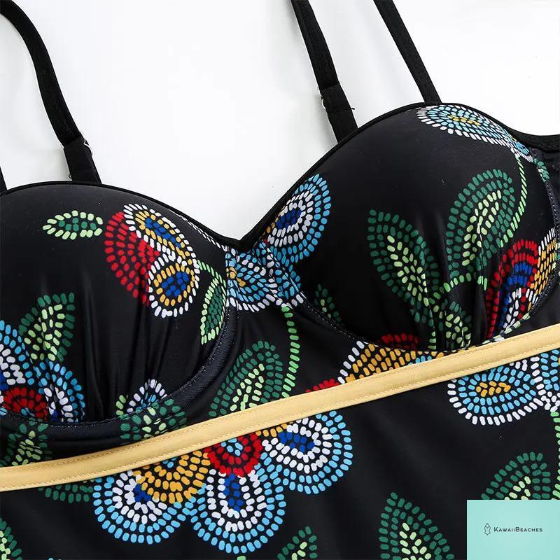 Floral Ruffle Push Up Bikini Set