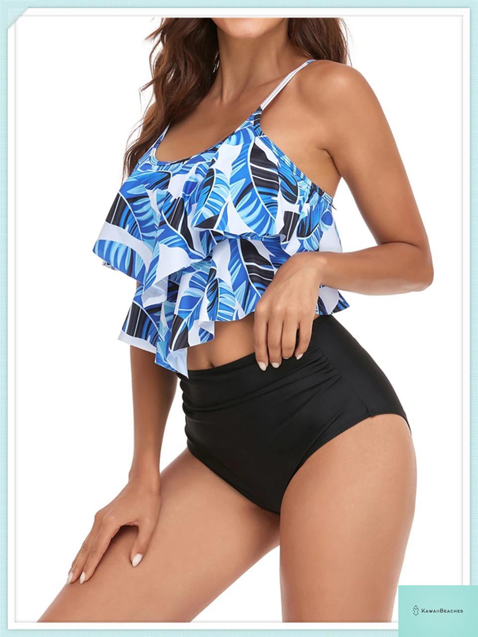 Ruffle Floral High Waist Bikini