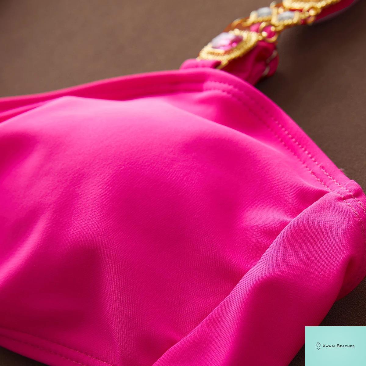 High Waist Golden Print Brazilian Bikini Set