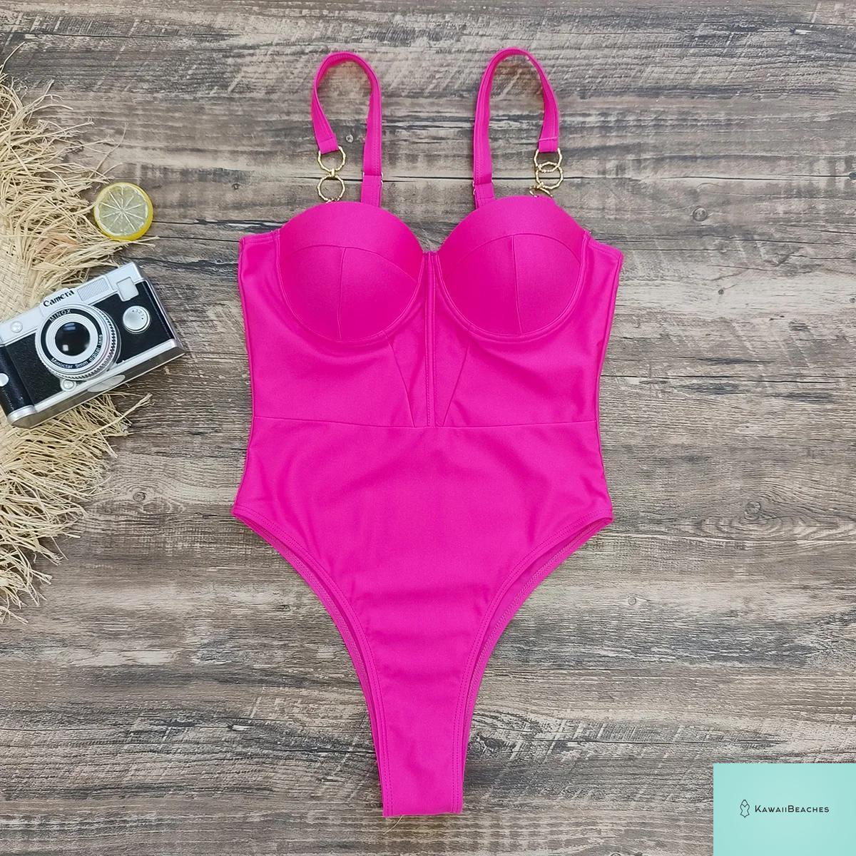 Kawaii Retro Push Up One Piece Swimsuit