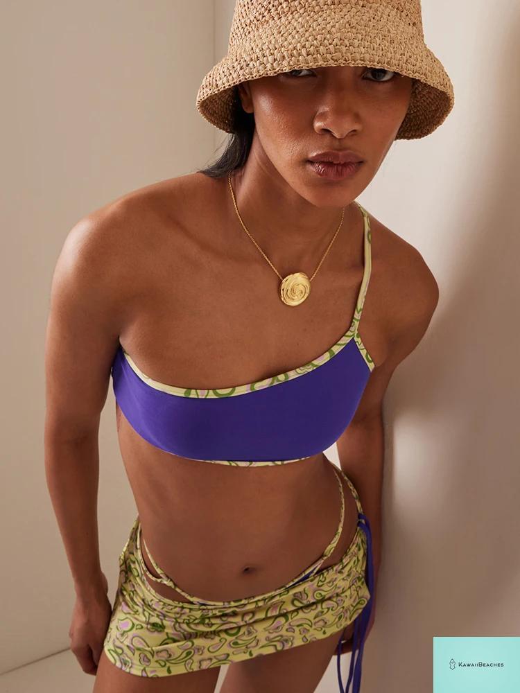 Tropical Temptation Printed One Shoulder Swimwear