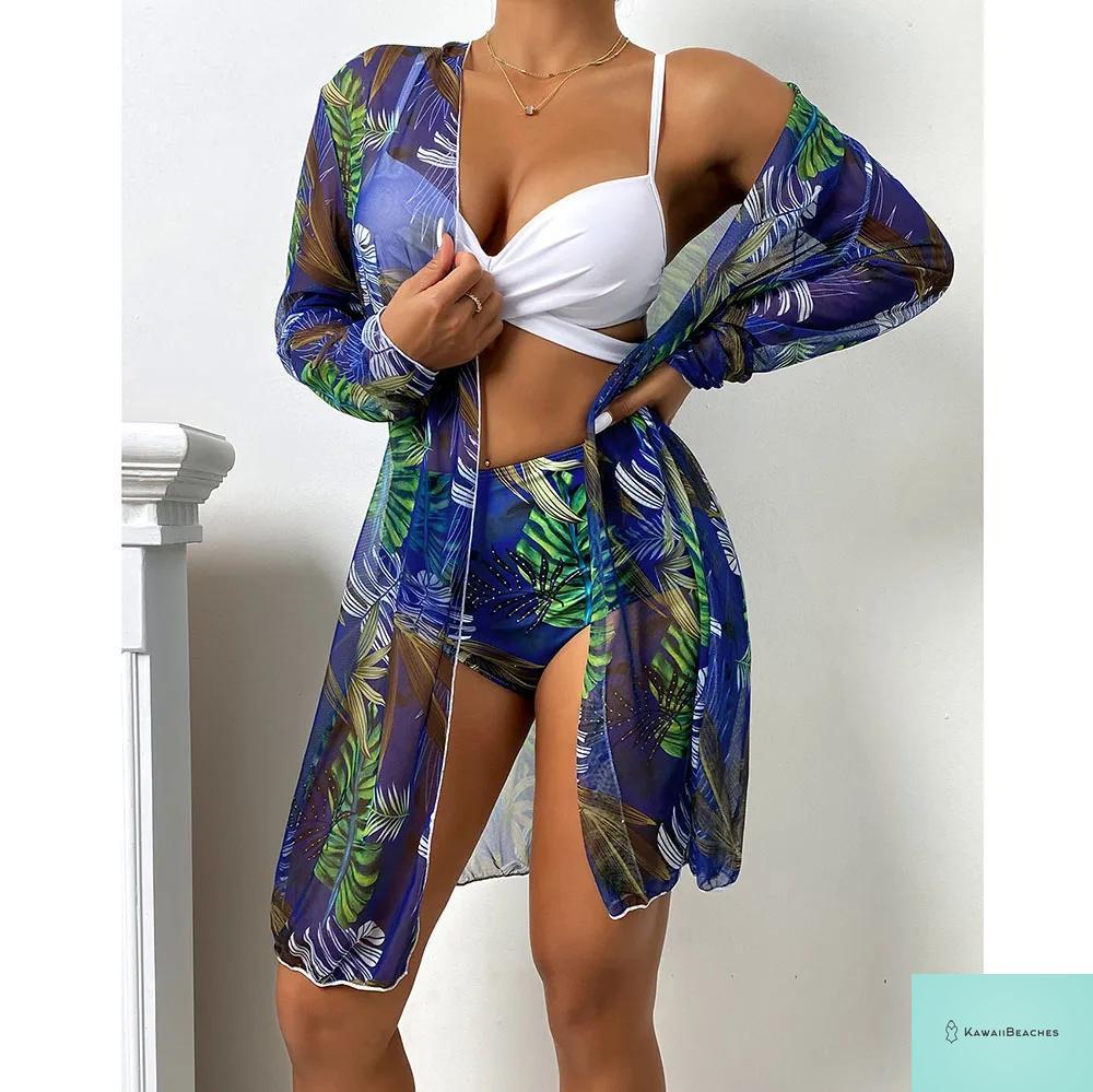 Womens 3 Piece Long Sleeve Swimsuit