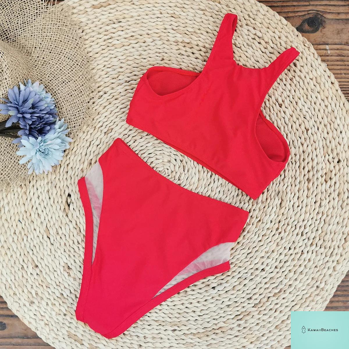 Floral High Waist Ruffle Bikini Set