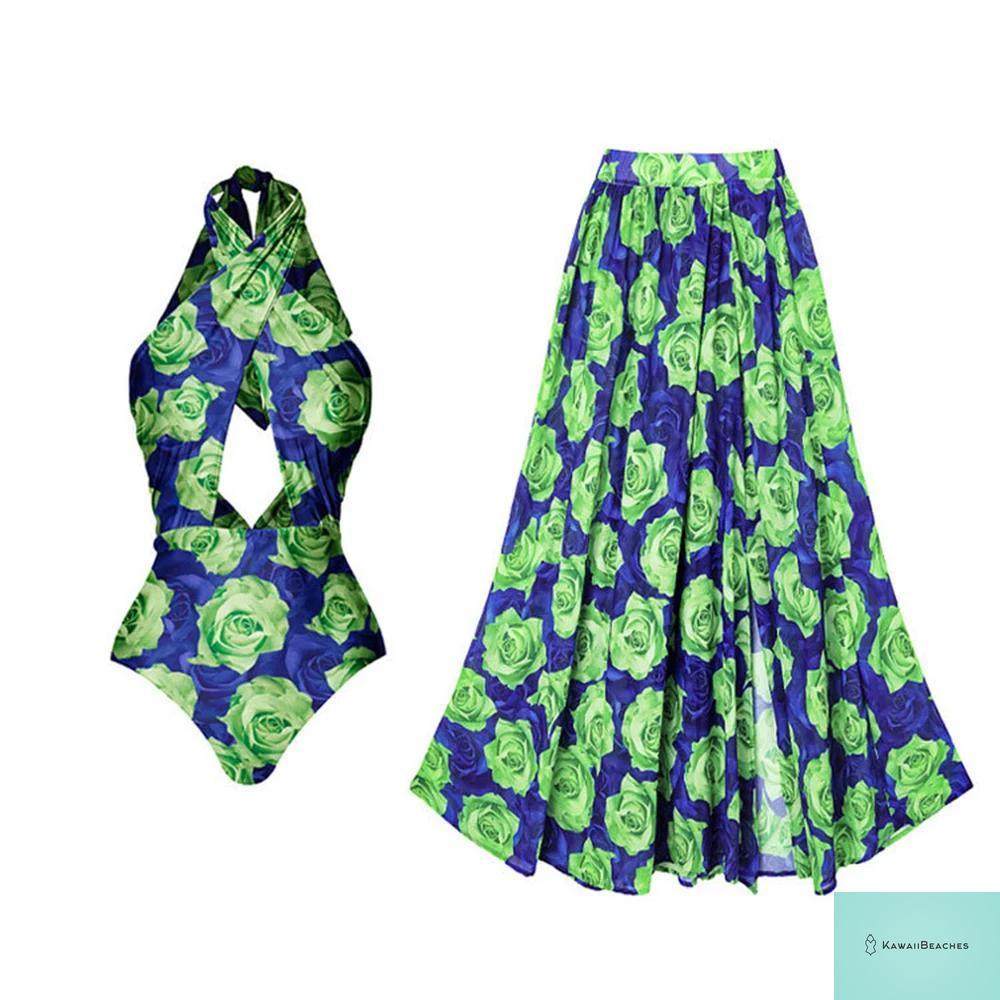 Floral Ruffle Push-Up One-Piece Swimsuit