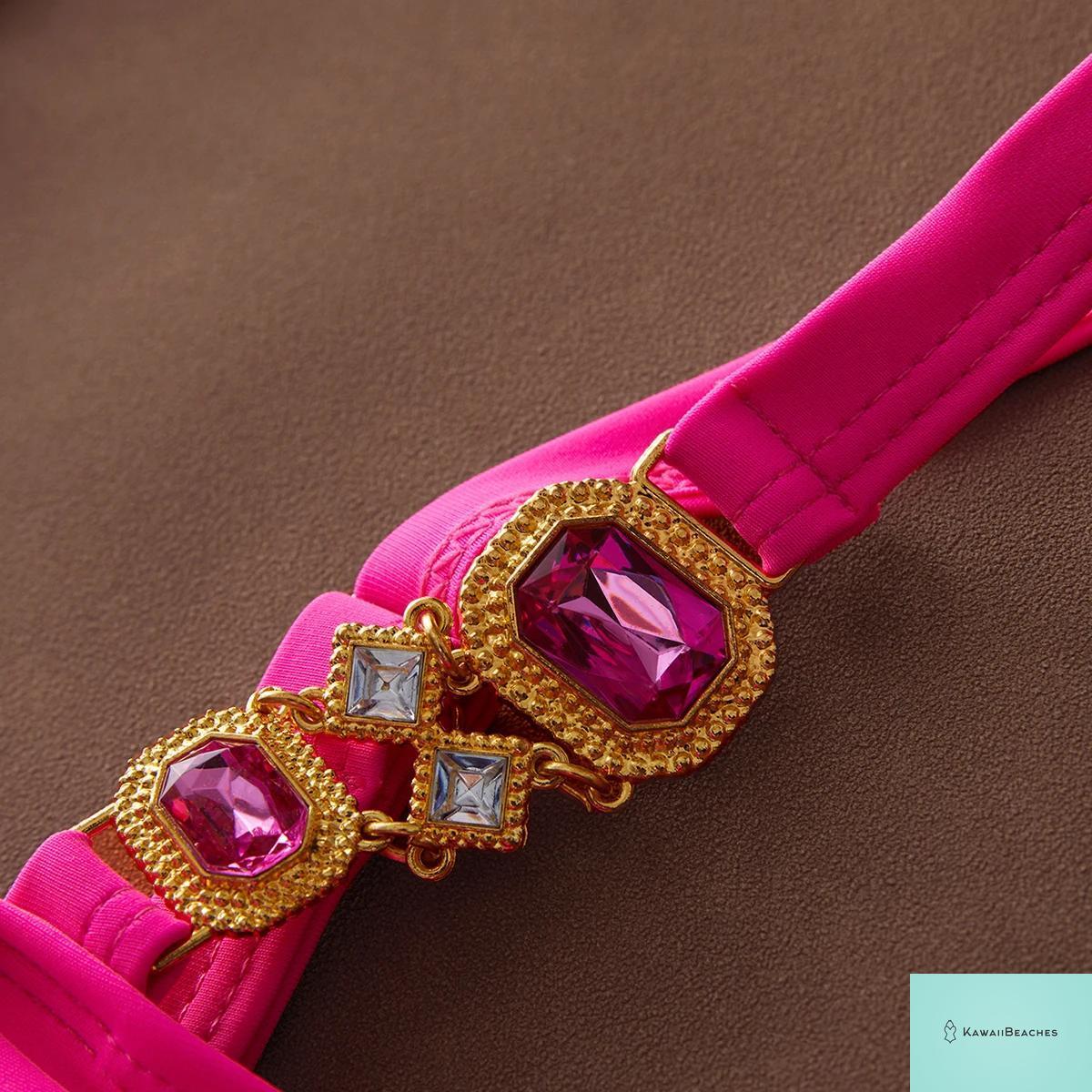 High Waist Golden Print Brazilian Bikini Set