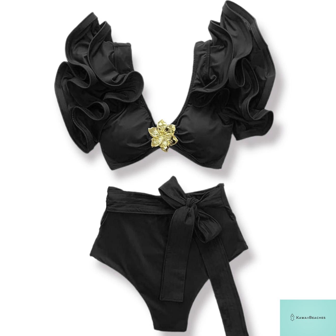 Floral Printed High Waist Bandage Bikini Set