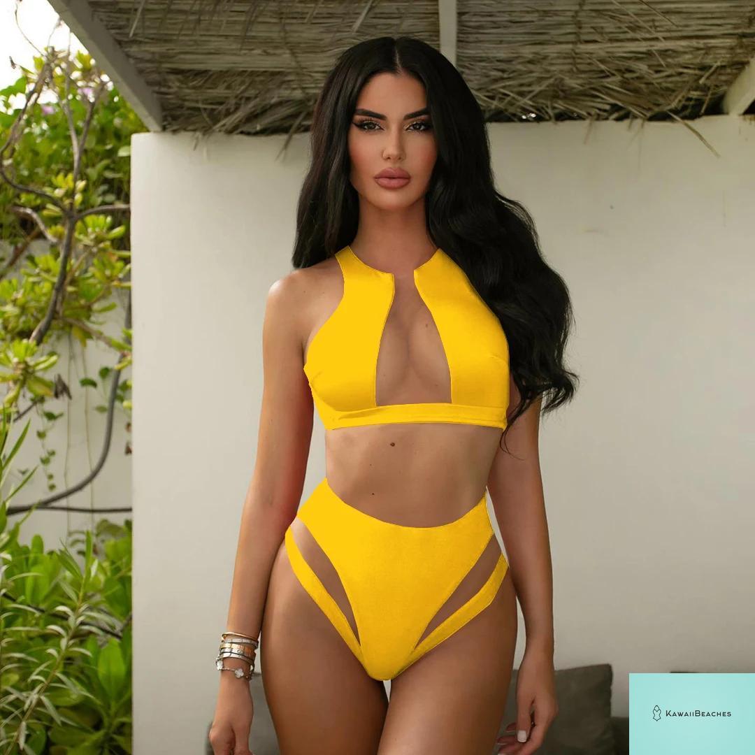 Floral High Waist Ruffle Bikini Set