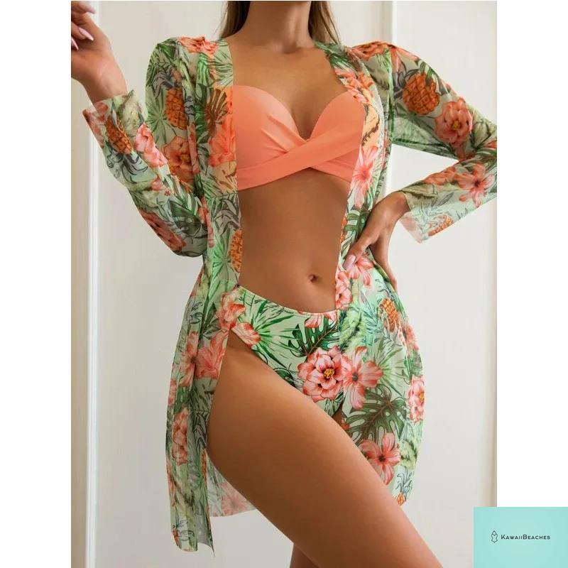Womens 3 Piece Long Sleeve Swimsuit
