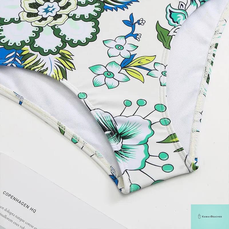 Floral Ruffle Push Up Bikini Set