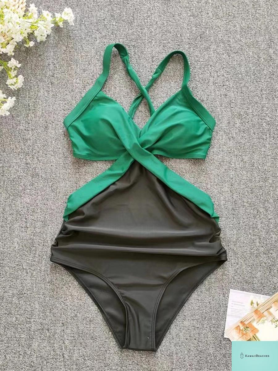 Kawaii Printed Halter One Piece Swimsuit