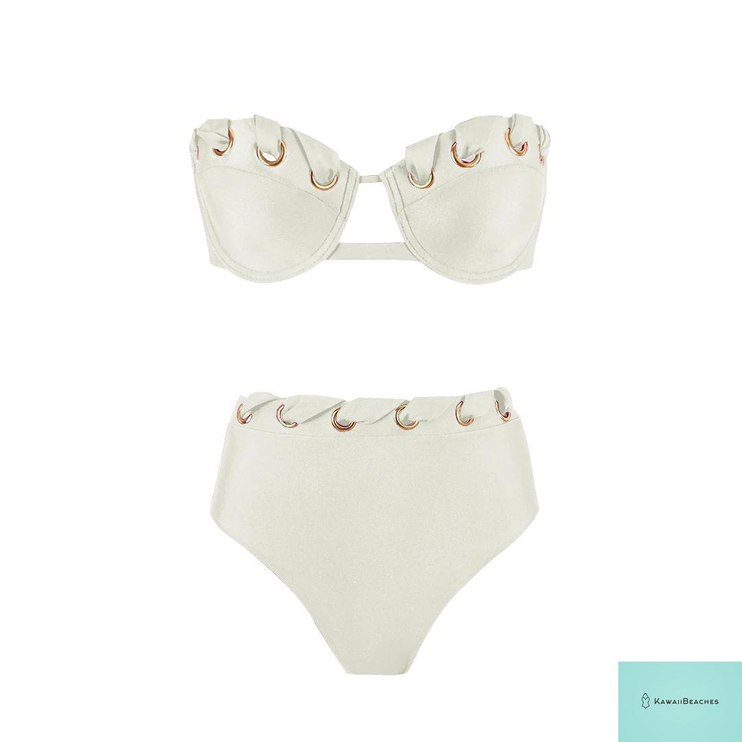 Golden High Waist Push Up Bikini